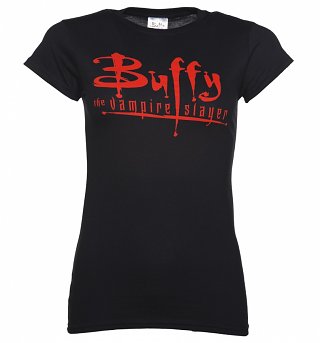 Women's Black Buffy The Vampire Slayer Logo T-Shirt Women's Black Buffy The Vampire Slayer Logo T-Shirt