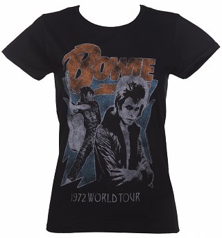 Women's Black David Bowie 1972 World Tour T-Shirt Women's Black David Bowie 1972 World Tour T-Shirt
