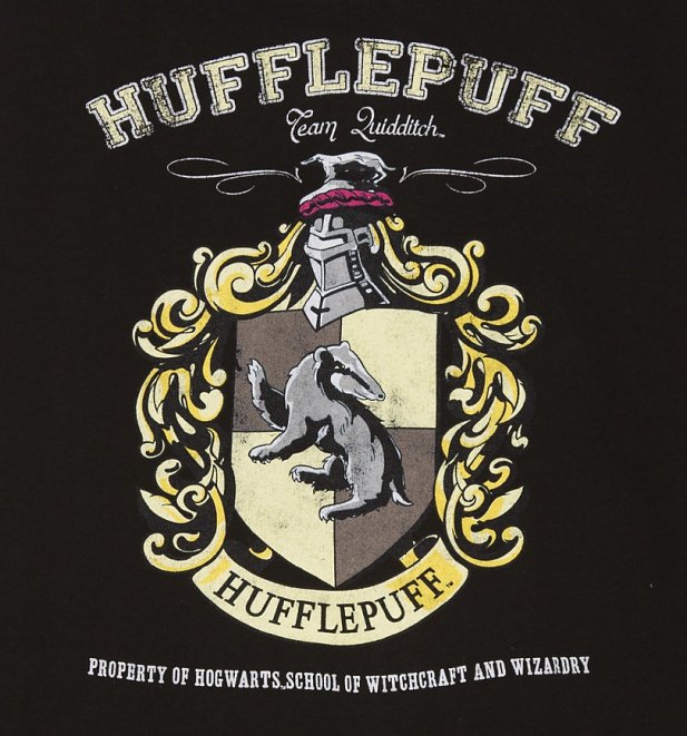 Women's Black Harry Potter Hufflepuff Team Quidditch Varsity Jacket Women's Black Harry Potter Hufflepuff Team Quidditch Varsity Jacket