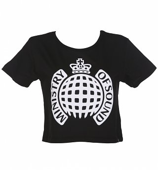 Women's Black Ministry Of Sound Cropped T-Shirt Women's Black Ministry Of Sound Cropped T-Shirt
