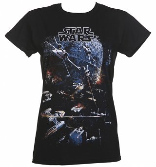 Women's Black Star Wars Universe Rolled Sleeve Boyfriend T-Shirt Women's Black Star Wars Universe Rolled Sleeve Boyfriend T-Shirt
