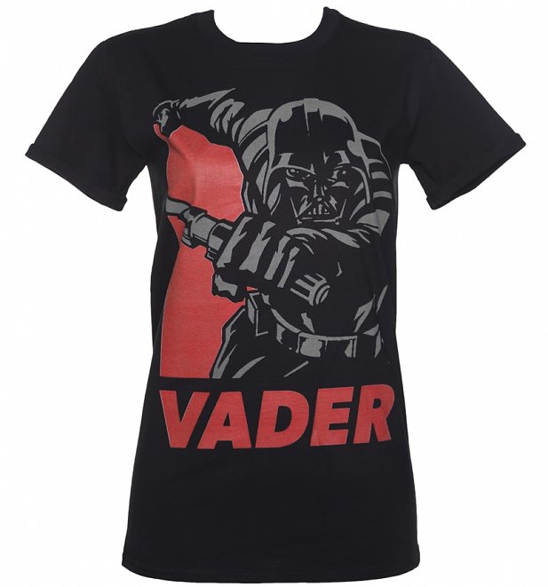 Women's Black Star Wars Vader Hope Rolled Sleeve Boyfriend T-Shirt Women's Black Star Wars Vader Hope Rolled Sleeve Boyfriend T-Shirt