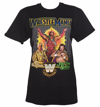 Women's Black Wrestle Mania Legends WWE Rolled Sleeve Boyfriend T-Shirt Women's Black Wrestle Mania Legends WWE Rolled Sleeve Boyfriend T-Shirt