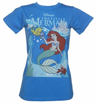 Women's Blue Walt Disney's The Little Mermaid Scene T-Shirt from Fabric Flavours Women's Blue Walt Disney's The Little Mermaid Scene T-Shirt from Fabric Flavours