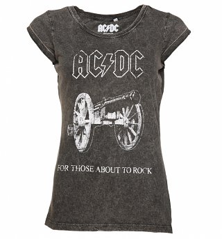 Women's Charcoal Burnout AC/DC About To Rock T-Shirt Women's Charcoal Burnout AC/DC About To Rock T-Shirt