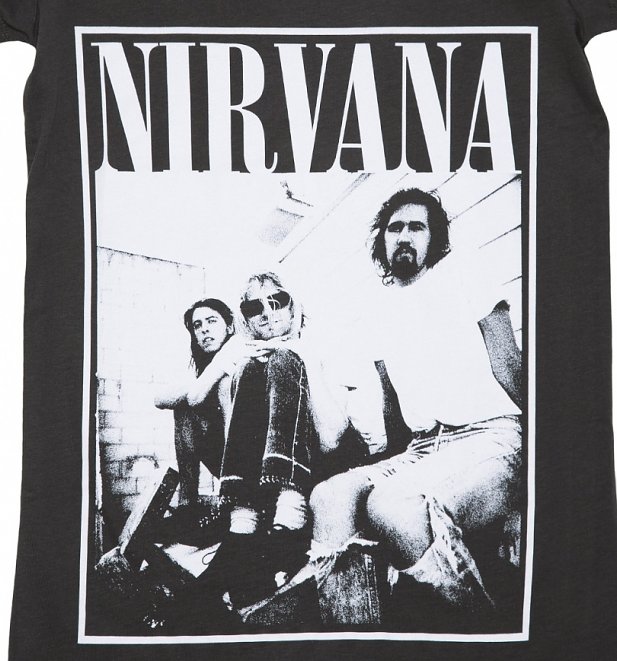 Women's Charcoal Nirvana Group Shot T-Shirt from Amplified Women's Charcoal Nirvana Group Shot T-Shirt from Amplified
