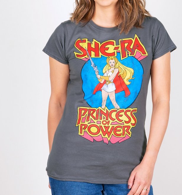 Women's Charcoal She-Ra Princess Of Power Fitted T-Shirt Women's Charcoal She-Ra Princess Of Power Fitted T-Shirt