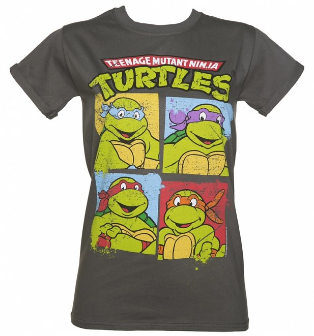 Women's Charcoal Teenage Mutant Ninja Turtles Boyfriend T-Shirt