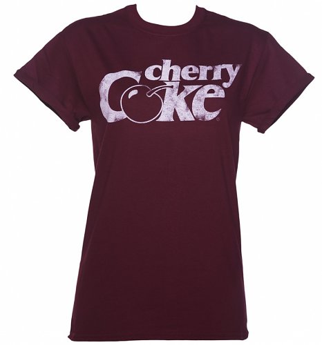 Women's Cherry Coke Retro Logo Rolled Sleeve Boyfriend T-Shirt Women's Cherry Coke Retro Logo Rolled Sleeve Boyfriend T-Shirt