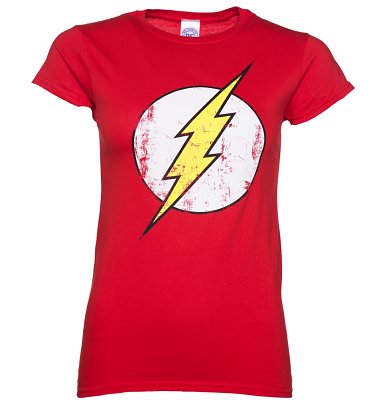 Women's Distressed DC Comics Flash Logo T-Shirt Women's Distressed DC Comics Flash Logo T-Shirt