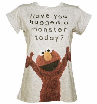 Women's Elmo Have You Hugged a Monster Today Rolled Sleeve Boyfriend T-Shirt Women's Elmo Have You Hugged a Monster Today Rolled Sleeve Boyfriend T-Shirt