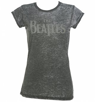 Women's Grey Burnout Beatles Logo Slouchy T-Shirt Women's Grey Burnout Beatles Logo Slouchy T-Shirt
