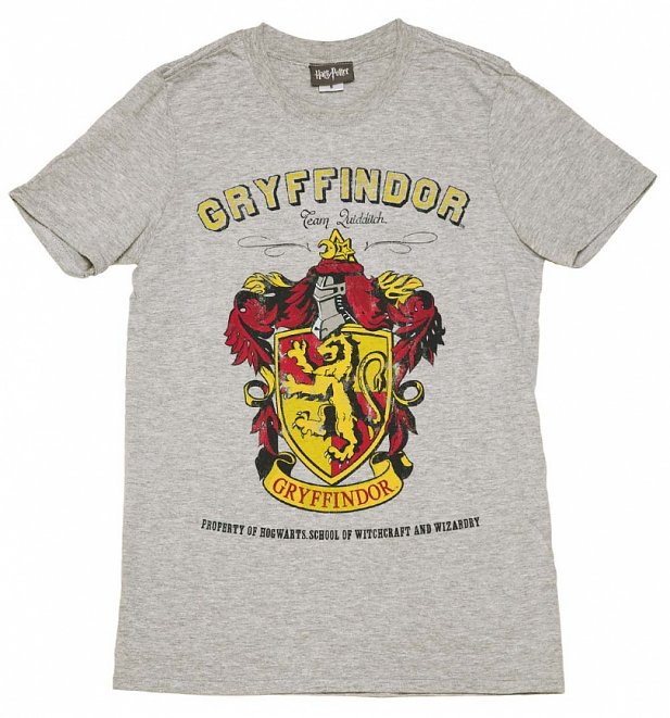 Women's Grey Harry Potter Gryffindor Team Quidditch T-Shirt