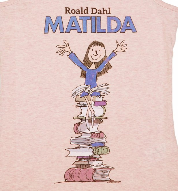 Women's Heather Pink Matilda Roald Dahl Racerback Vest Women's Heather Pink Matilda Roald Dahl Racerback Vest