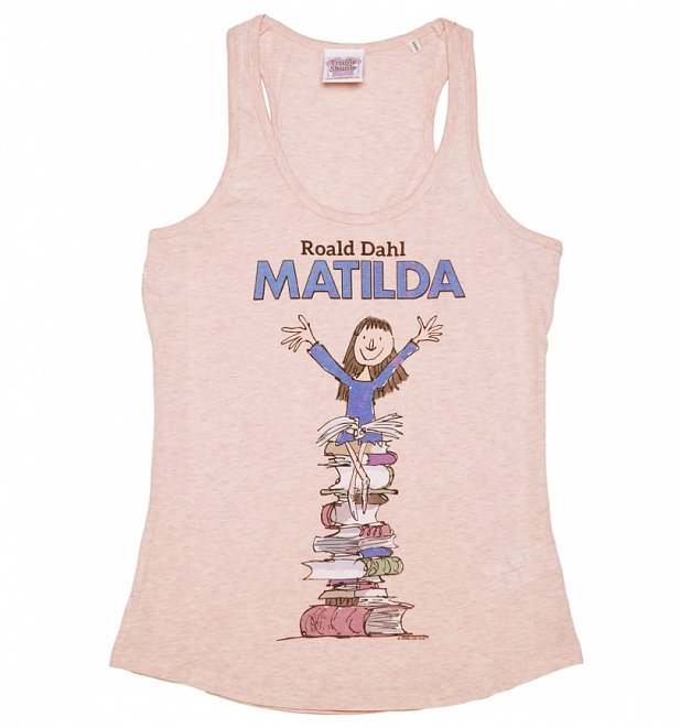 Women's Heather Pink Matilda Roald Dahl Racerback Vest Women's Heather Pink Matilda Roald Dahl Racerback Vest
