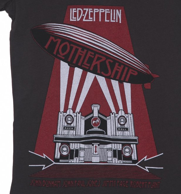 Women's Led Zeppelin Mothership Charcoal T-Shirt from Amplified Women's Led Zeppelin Mothership Charcoal T-Shirt from Amplified