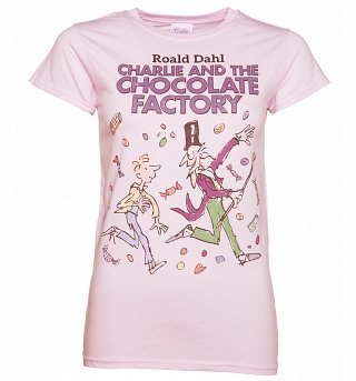 Women's Light Pink Roald Dahl Charlie and the Chocolate Factory T-Shirt Women's Light Pink Roald Dahl Charlie and the Chocolate Factory T-Shirt