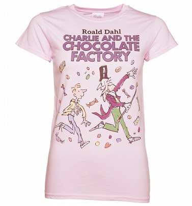 Women's Light Pink Roald Dahl Charlie and the Chocolate Factory T-Shirt Women's Light Pink Roald Dahl Charlie and the Chocolate Factory T-Shirt