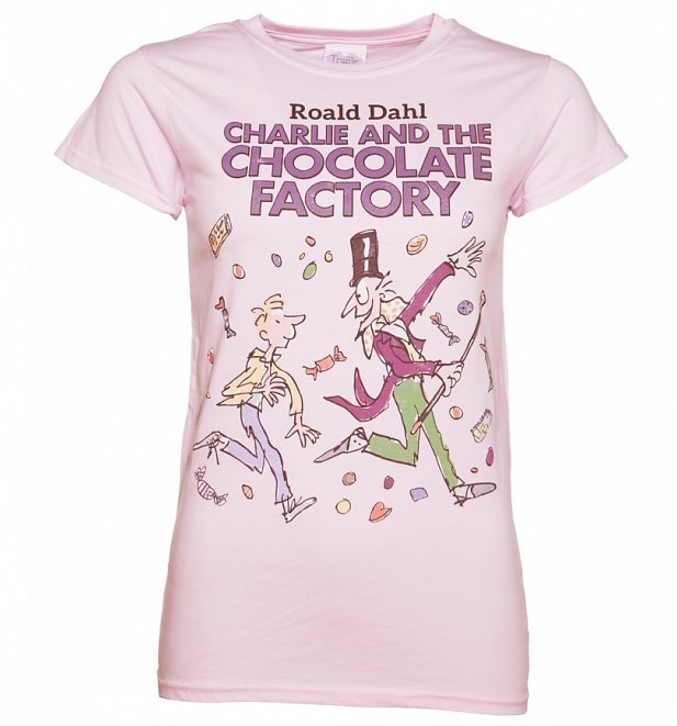 Women's Light Pink Roald Dahl Charlie and the Chocolate Factory T-Shirt Women's Light Pink Roald Dahl Charlie and the Chocolate Factory T-Shirt