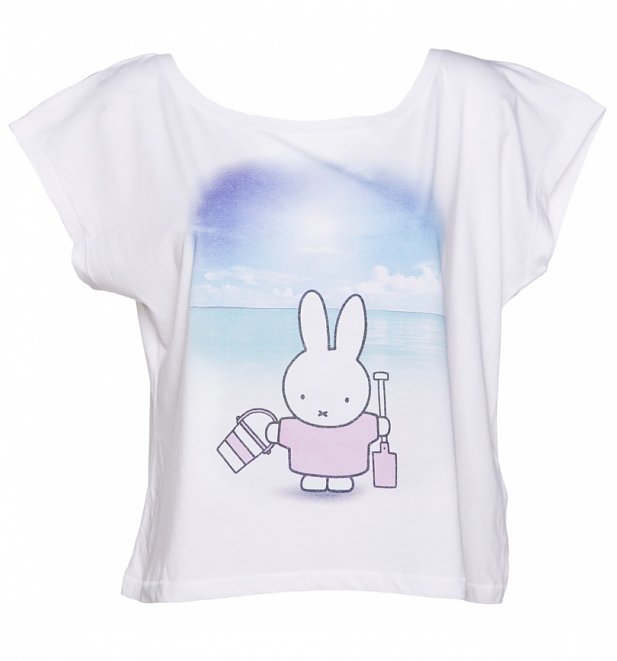 women s miffy at the beach oversized cropped scoop t shirt women s miffy at the beach oversized cropped scoop t shirt