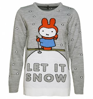 Women's Miffy Let It Snow Knitted Jumper Women's Miffy Let It Snow Knitted Jumper