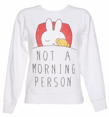 Women's White Miffy Not a Morning Person Sweater Women's White Miffy Not a Morning Person Sweater