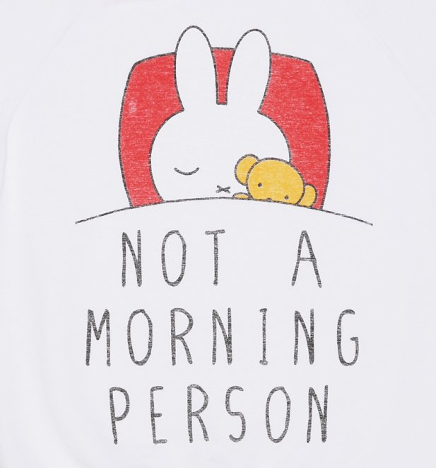 Women's White Miffy Not a Morning Person Sweater Women's White Miffy Not a Morning Person Sweater