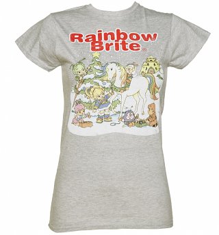 Women's Grey Marl Rainbow Brite Christmas Scene T-Shirt Women's Grey Marl Rainbow Brite Christmas Scene T-Shirt