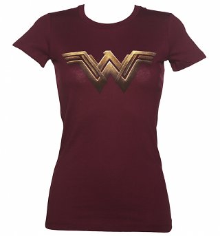 Women's Dark Red Wonder Woman Logo T-Shirt Women's Dark Red Wonder Woman Logo T-Shirt