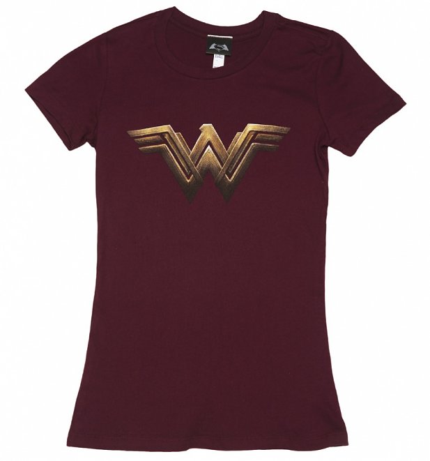 Women's Dark Red Wonder Woman Logo T-Shirt Women's Dark Red Wonder Woman Logo T-Shirt