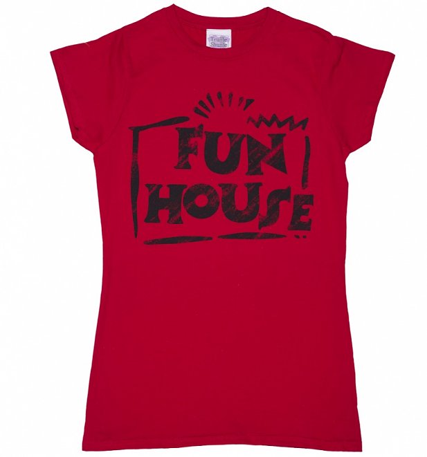 Women's Red Team Fun House Logo T-Shirt Women's Red Team Fun House Logo T-Shirt