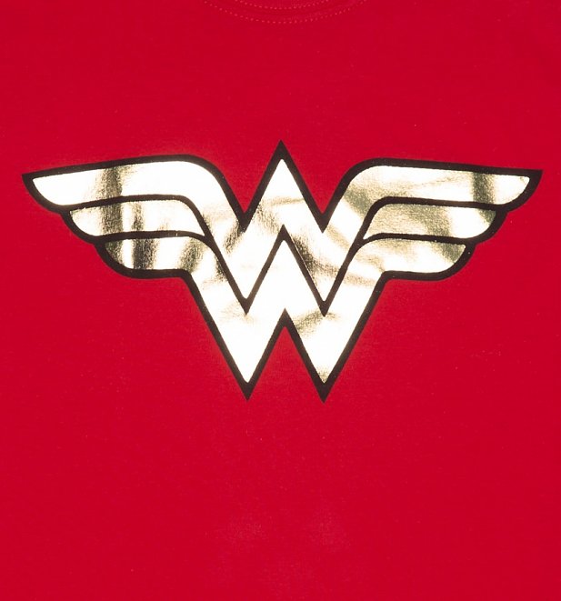 Women's Red Wonder Woman Gold Logo T-Shirt Women's Red Wonder Woman Gold Logo T-Shirt