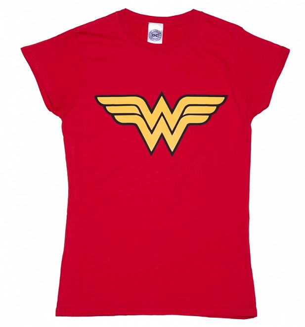 Women's Red Wonder Woman Logo T-Shirt