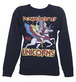 Women's Navy She-Ra Powered By Unicorns Sweater Women's Navy She-Ra Powered By Unicorns Sweater