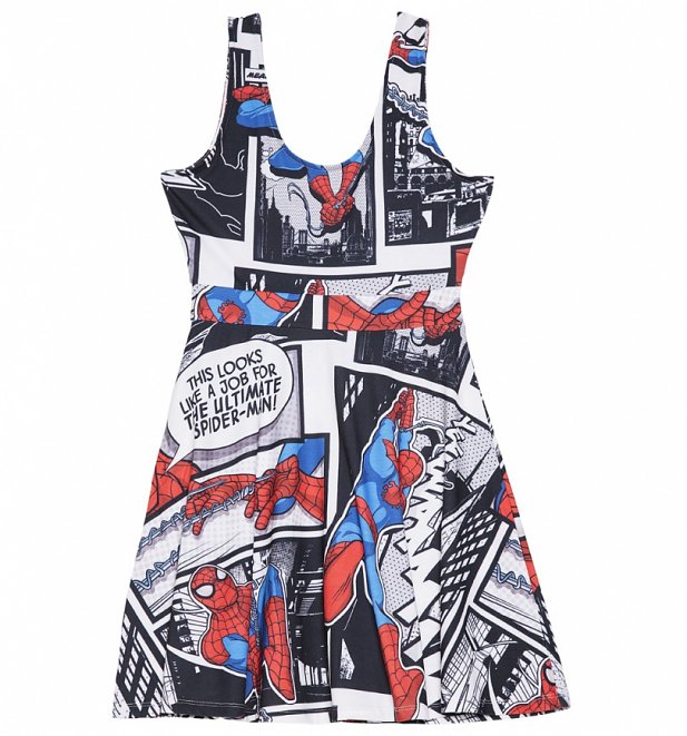 Women's Spider-Man Marvel Comics Skater Dress Women's Spider-Man Marvel Comics Skater Dress