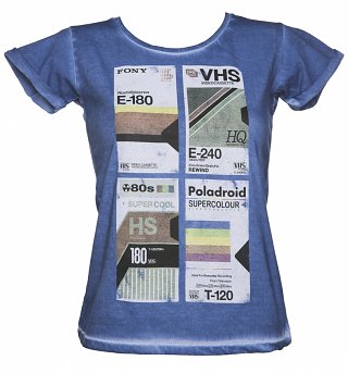 Women's VHS Tapes Denim T-Shirt Women's VHS Tapes Denim T-Shirt