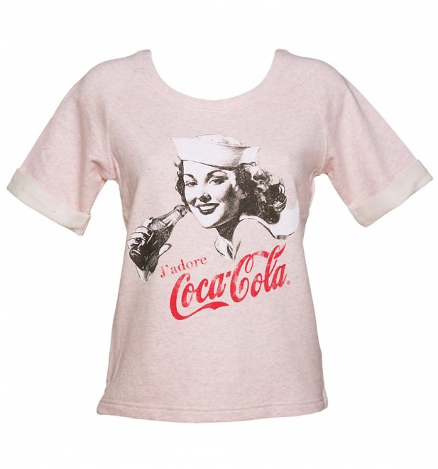 Women's Vintage J'Adore Coca-Cola Short Sleeved Sweatshirt Women's Vintage J'Adore Coca-Cola Short Sleeved Sweatshirt