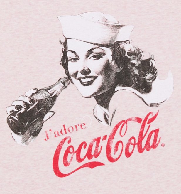 Women's Vintage J'Adore Coca-Cola Short Sleeved Sweatshirt Women's Vintage J'Adore Coca-Cola Short Sleeved Sweatshirt