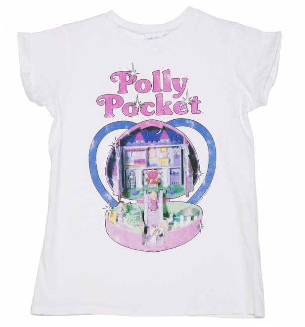 Women's Vintage Polly Pocket Rolled Sleeve Boyfriend T-Shirt Women's Vintage Polly Pocket Rolled Sleeve Boyfriend T-Shirt