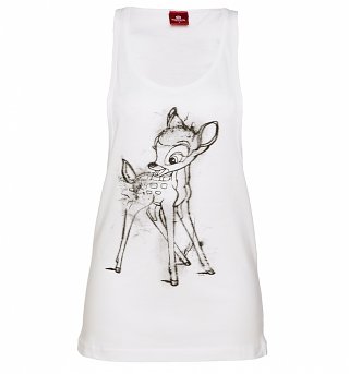 Women's White Disney Bambi Sketch Vest Women's White Disney Bambi Sketch Vest
