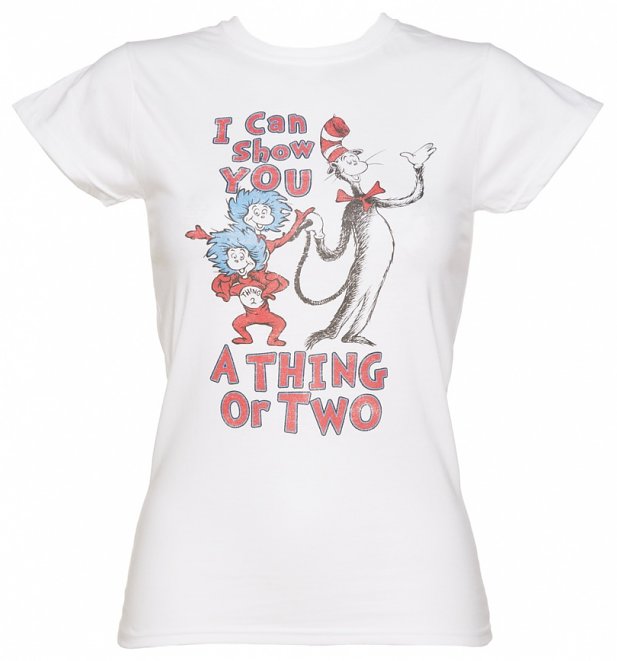 Women's White Dr Seuss Thing Or Two T-Shirt Women's White Dr Seuss Thing Or Two T-Shirt