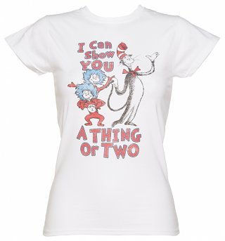 Women's White Dr Seuss Thing Or Two T-Shirt Women's White Dr Seuss Thing Or Two T-Shirt