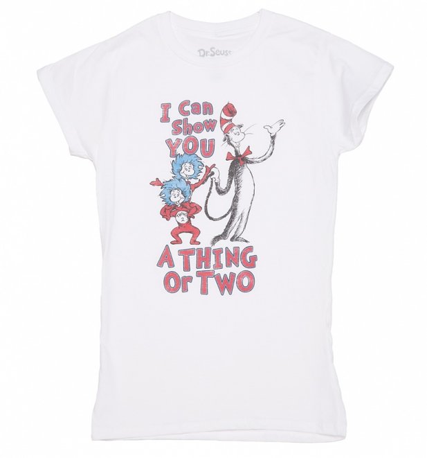 Women's White Dr Seuss Thing Or Two T-Shirt Women's White Dr Seuss Thing Or Two T-Shirt