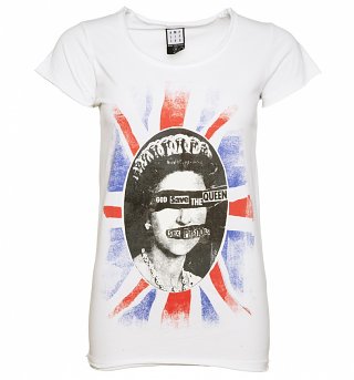 Women's White Sex Pistols God Save The Queen T-Shirt from Amplified Women's White Sex Pistols God Save The Queen T-Shirt from Amplified