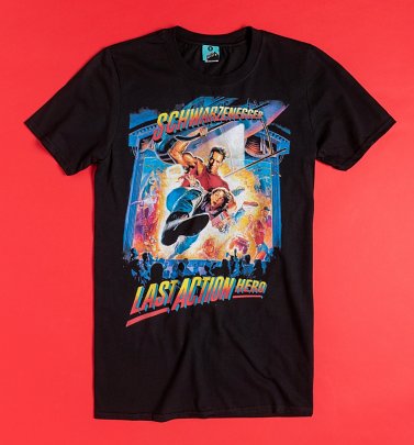 Last Action Hero Movie Poster Black T-Shirt Last Action Hero Movie Poster Black T-Shirt