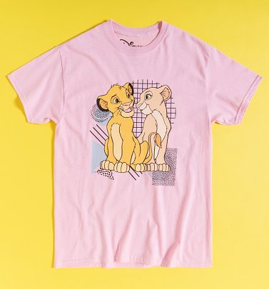 Light Pink Lion King Simba and Nala Oversized Tyler T-Shirt from Daisy Street