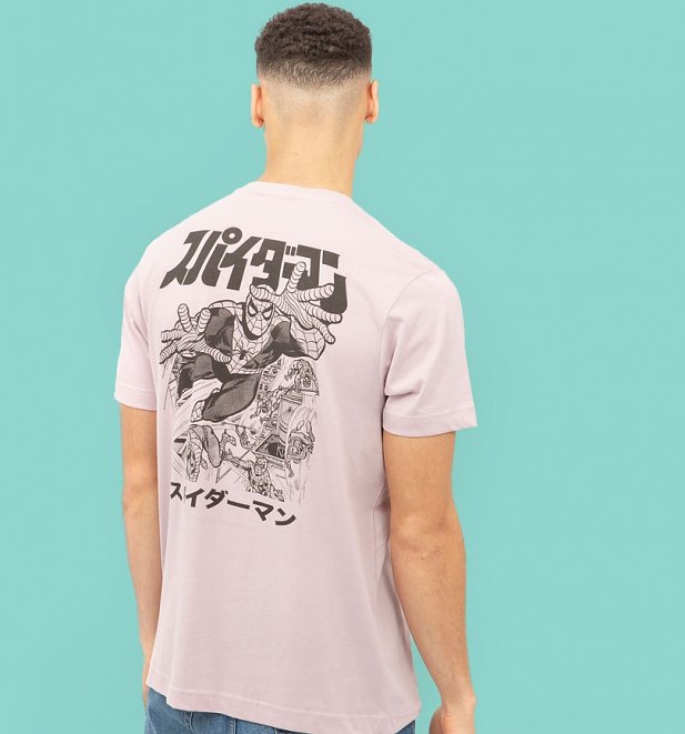 Lilac Spiderman Tokyo Web Slinger T-Shirt with Back Print