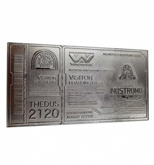 Limited Edition Collectable Silver Plated Alien Nostromo Boarding Ticket Limited Edition Collectable Silver Plated Alien Nostromo Boarding Ticket