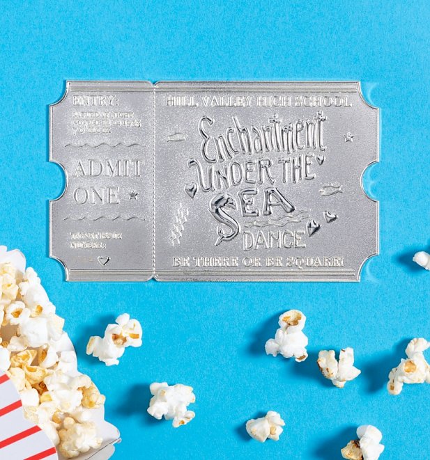 Limited Edition Collectable Silver Plated Back To The Future Enchantment Under The Sea Dance Ticket