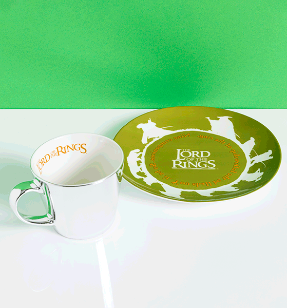 Lord Of The Rings Fellowship of the Ring Mirror Cup and Saucer Set